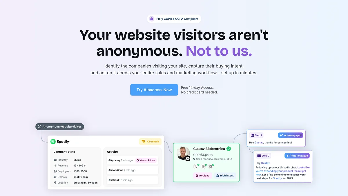Albacross homepage screenshot