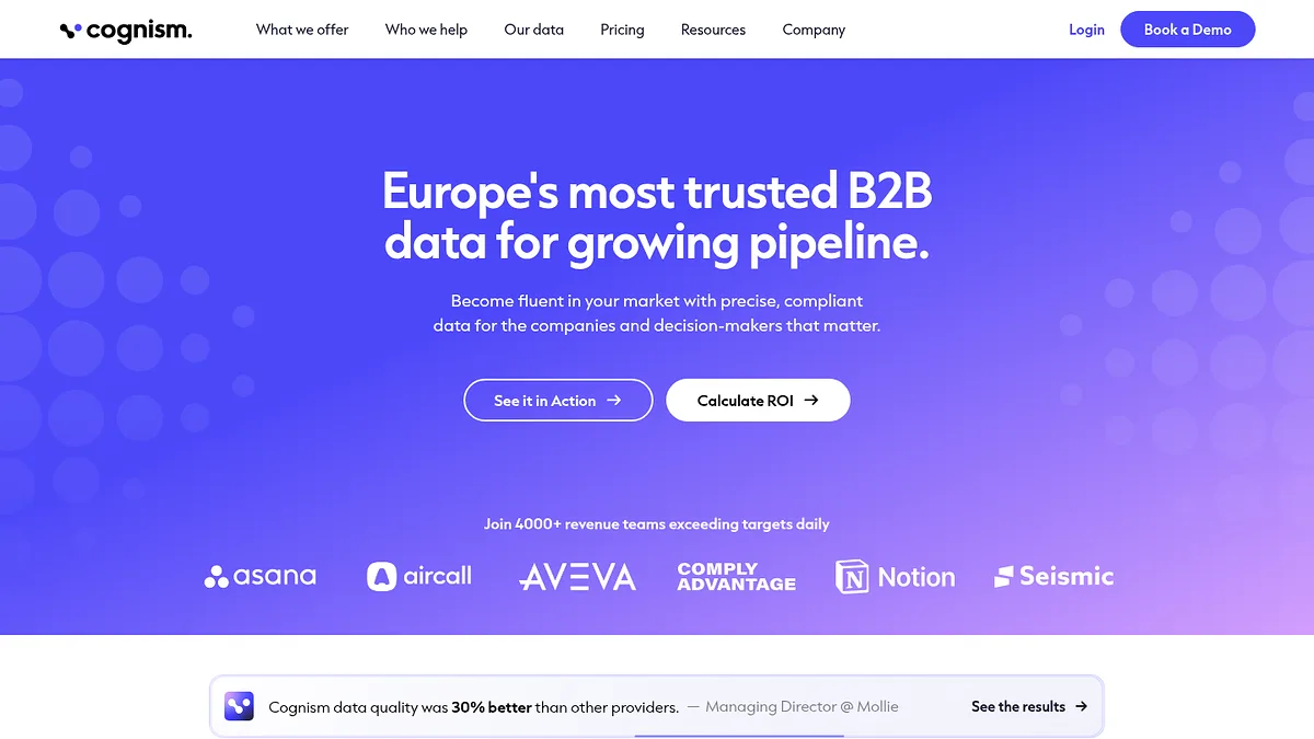 Cognism homepage screenshot