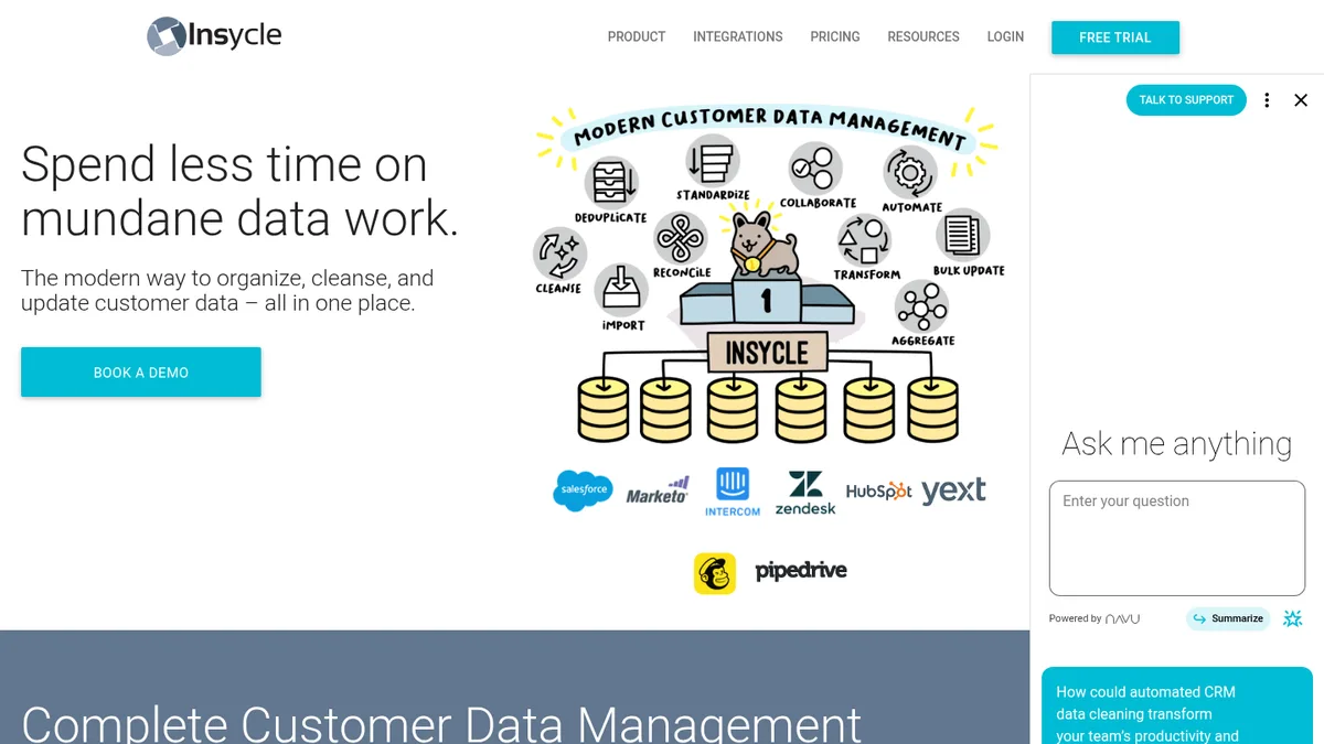 Insycle homepage screenshot