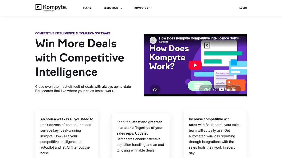 Kompyte homepage screenshot