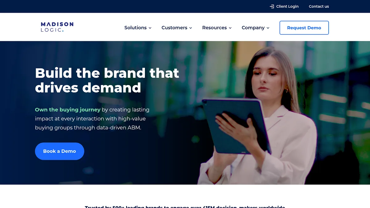 Madison Logic homepage screenshot