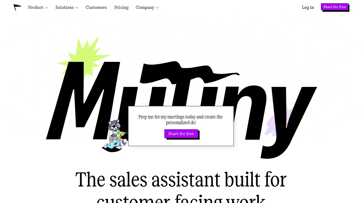 Mutiny homepage screenshot
