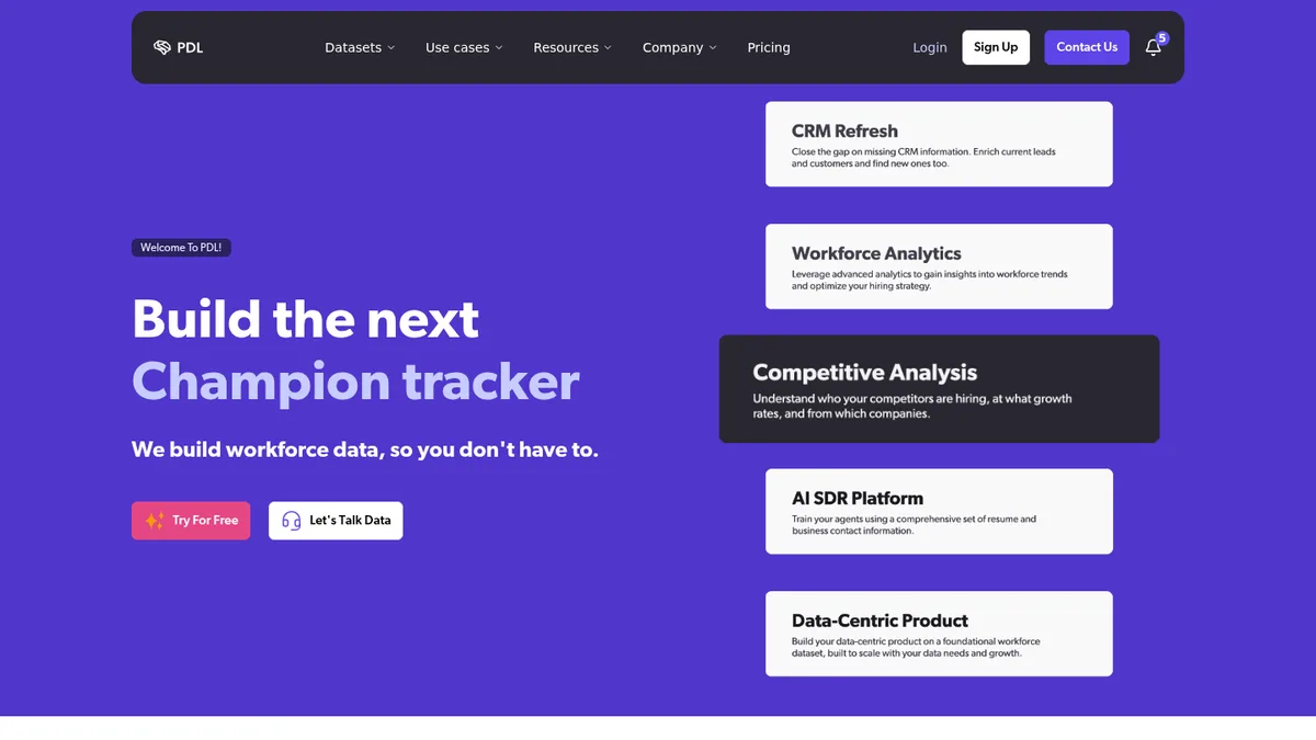People Data Labs homepage screenshot