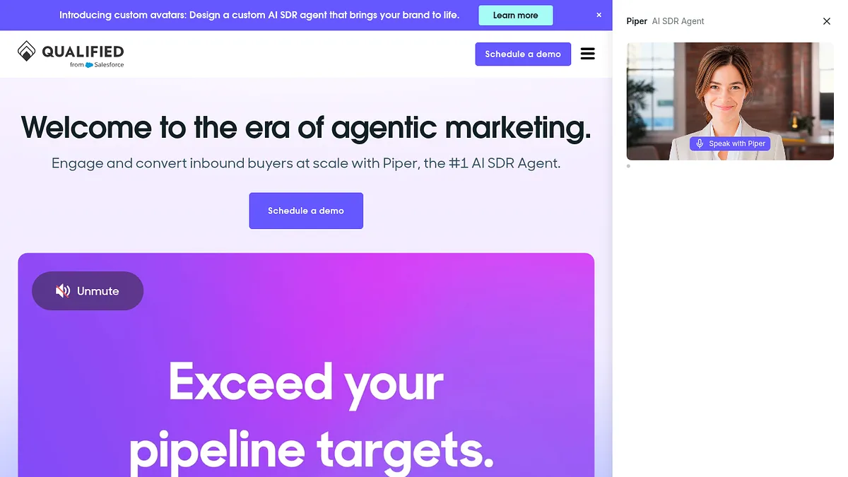 Qualified homepage screenshot