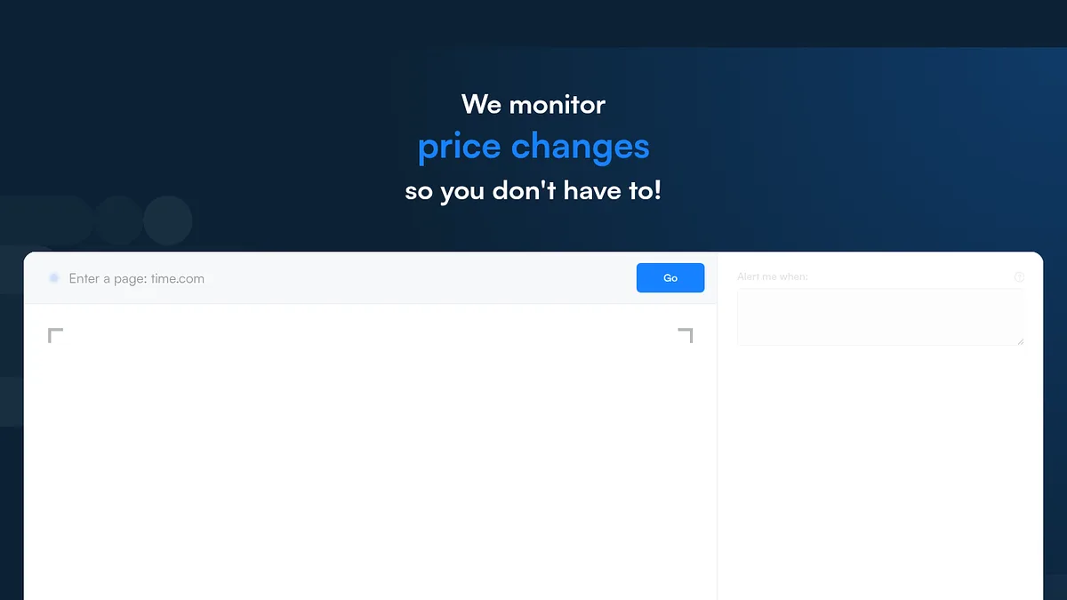 Visualping homepage screenshot