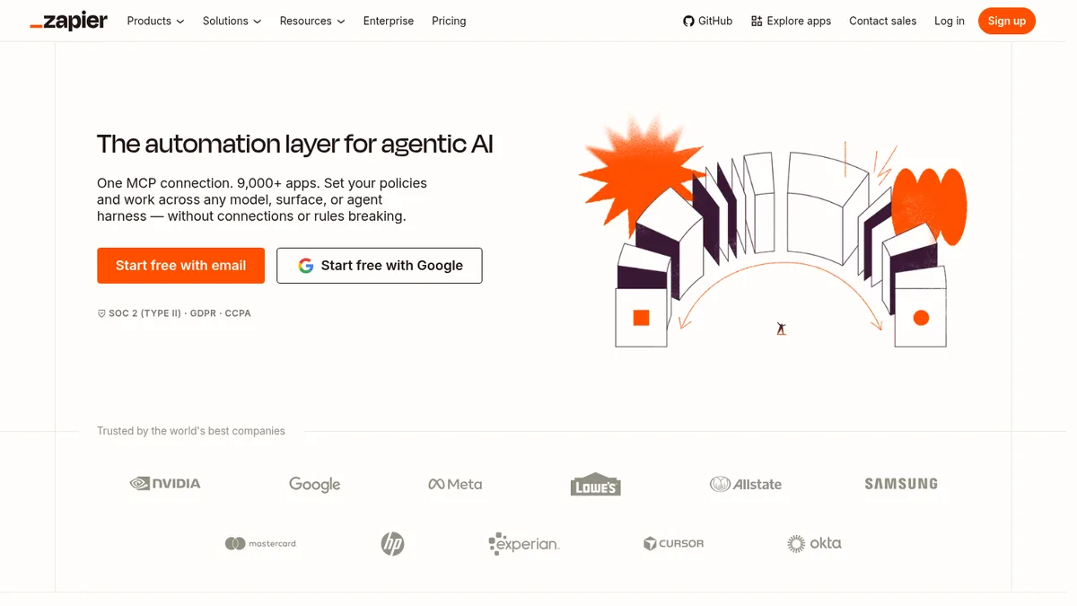Zapier homepage screenshot